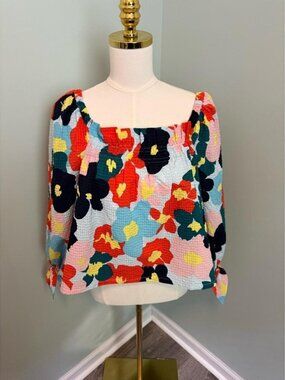 Nordstrom Women's Orange and Blue Blouse